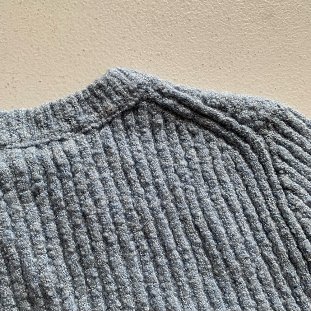 Madewell Blue Boucle-Knit Crewneck Sweater Tee Size XS Light NWT - Picture 7 of 14